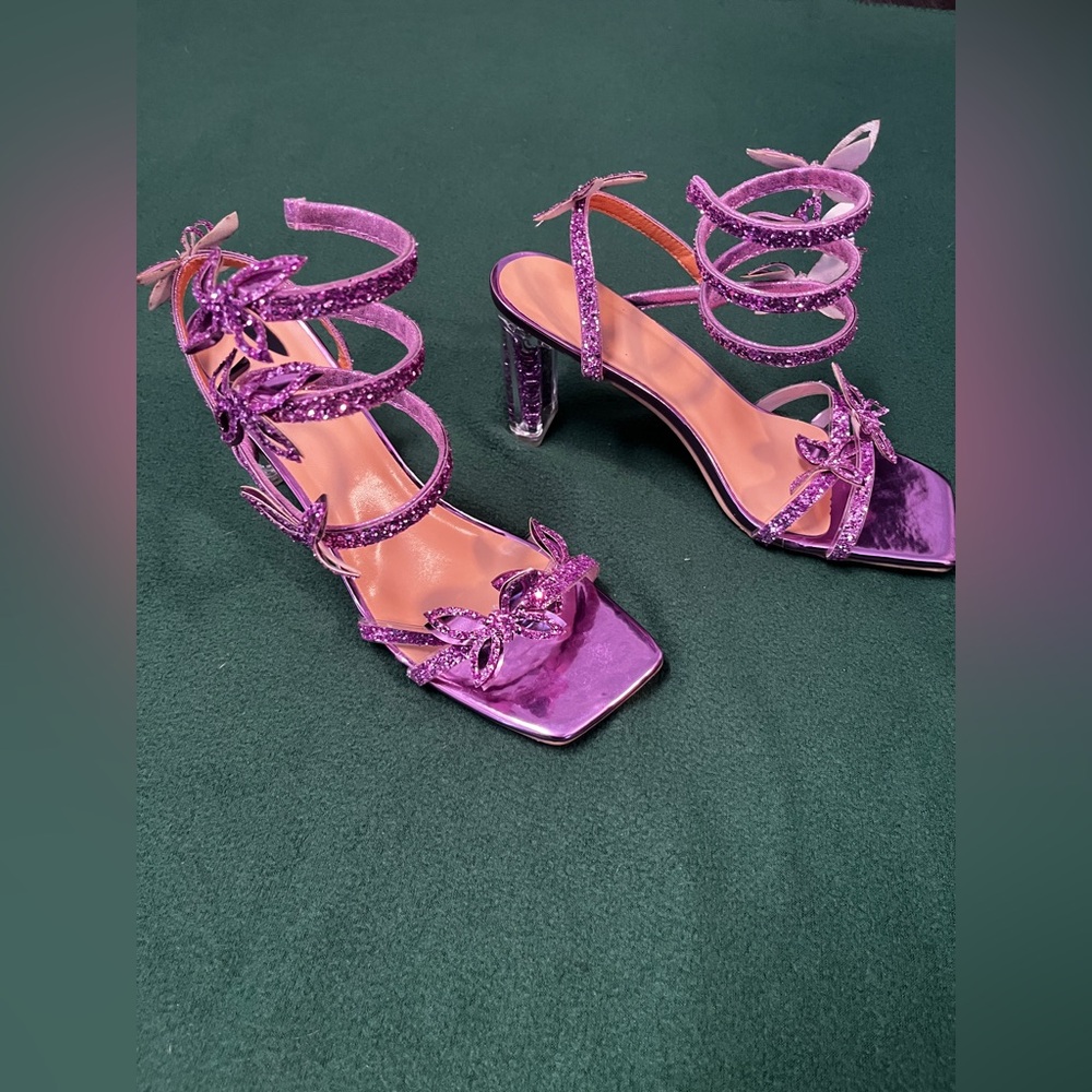 Purple Strappy Heels